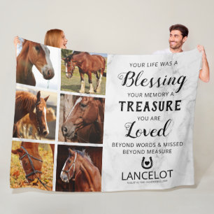 Horse Memorial Photo Collage Fleece Blanket