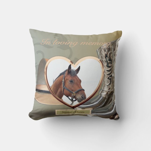 Horse Memorial Pillow Personalised (Front)