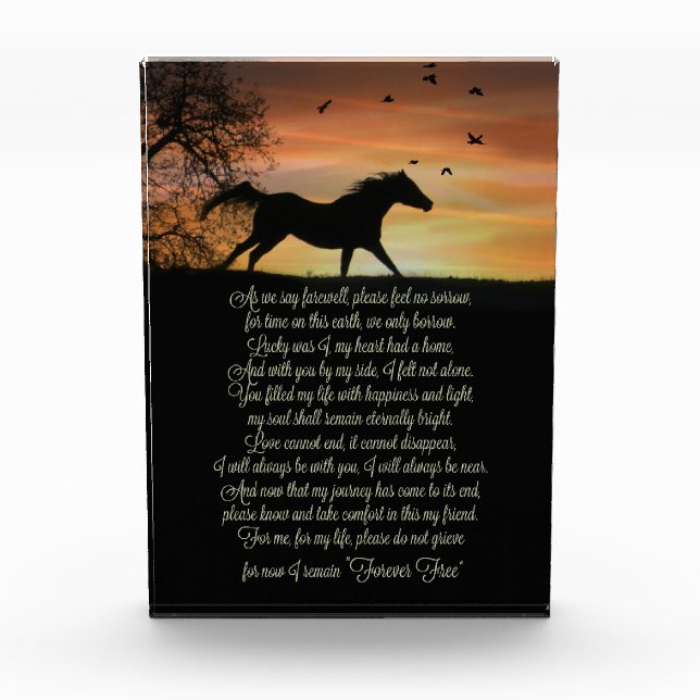 Horse Memorial Tribute Photo Block (Front)