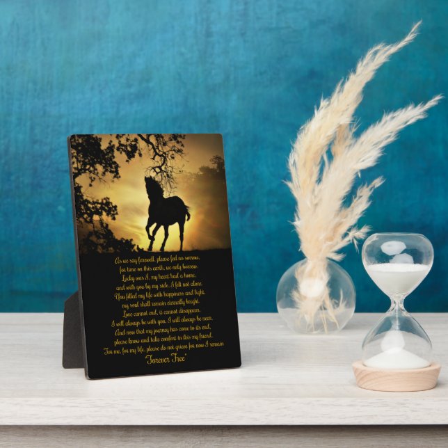 Horse Memorial Tribute with Spiritual Poem Plaque (Side)