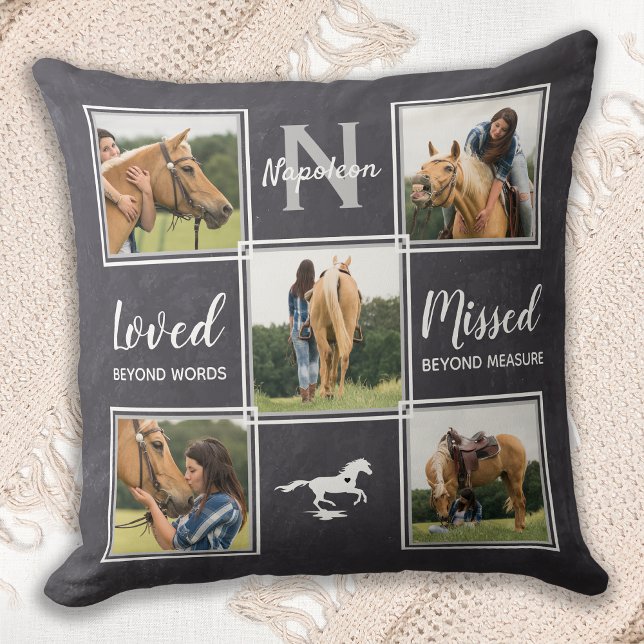 Horse Memorial Unique Photo Collage Cushion (Creator Uploaded)