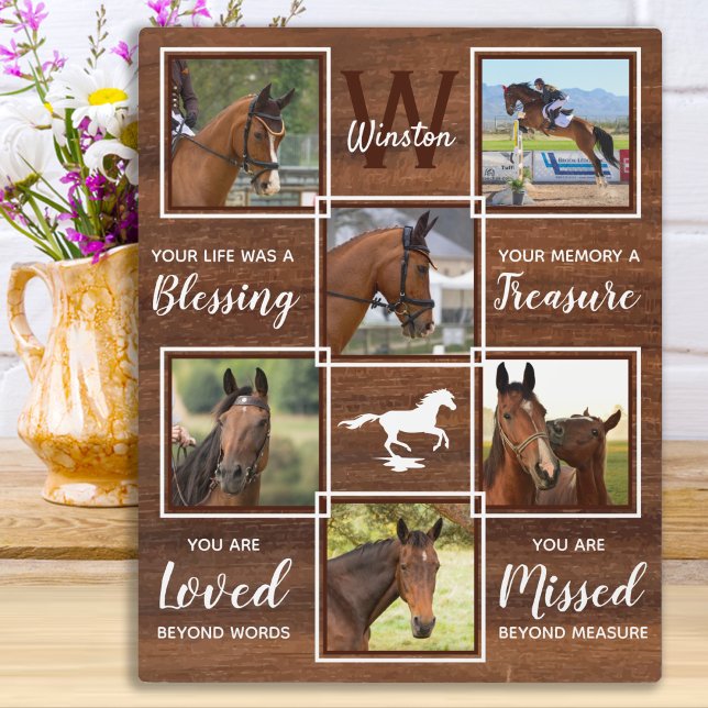 Horse Memorial Unique Photo Collage Plaque (Creator Uploaded)