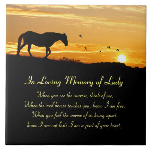 Horse Memorial With Name and Spiritual Poem Tile