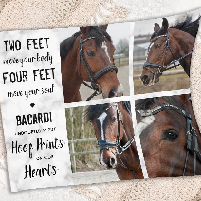 Horse Memorials Keepsake Horse Photo Collage Fleece Blanket (Creator Uploaded)