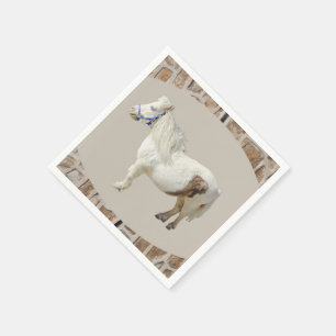 Horse Miniature white mini pony farm napkins