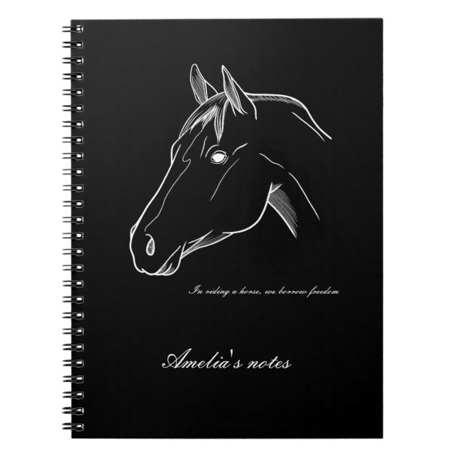 Horse minimalistic line design notebook (Front)