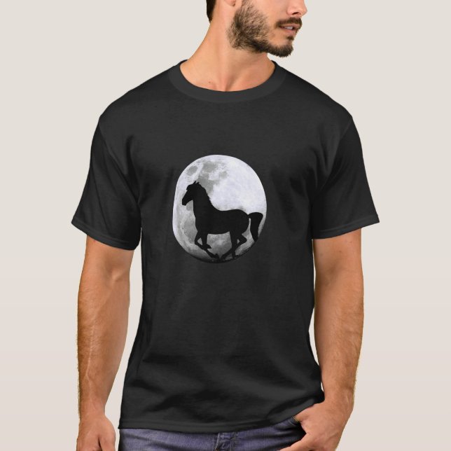Horse Moon Riding Equestrian T-Shirt (Front)
