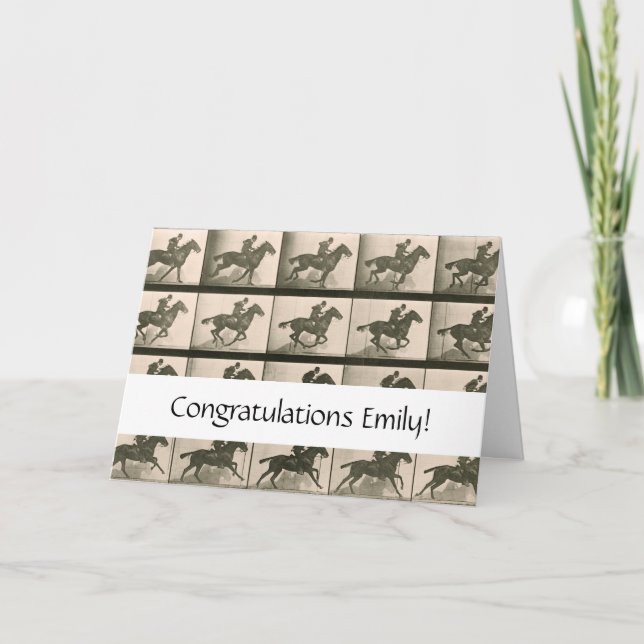 Horse Motion Vintage Photography Card (Front)