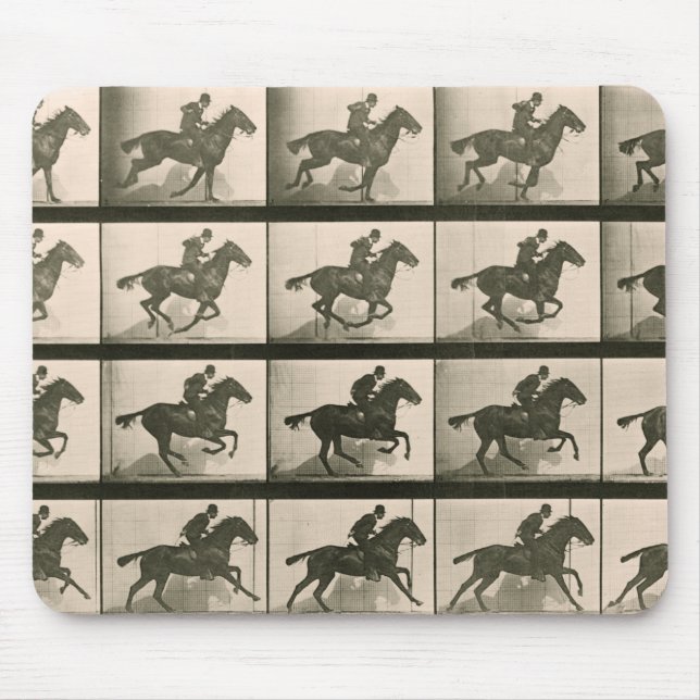 Horse Motion Vintage Photography Mouse Pad (Front)