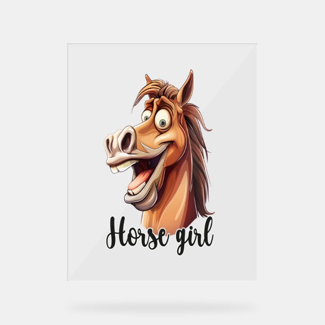 Horse Mountain Forest Landscape Acrylic Sign (Front)