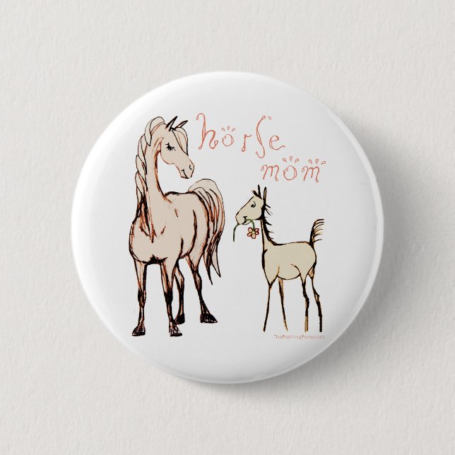 Horse Mum 6 Cm Round Badge (Front)