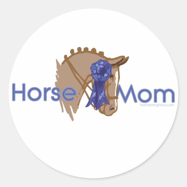 Horse Mum Classic Round Sticker (Front)