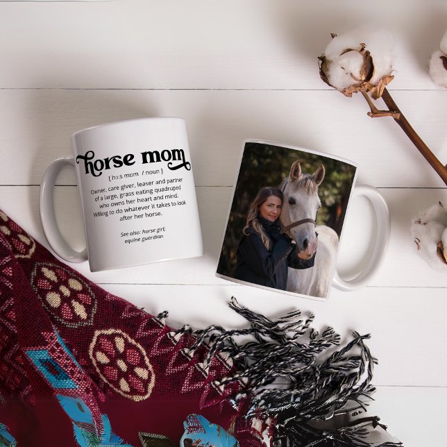 Horse Mum Custom Photo and Text Coffee Mug (Horse Mom Custom Photo Text Coffee Mug)