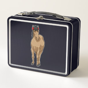 Horse Music Headphone Metal Lunch Box