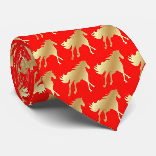 Horse Mustang Team Mascot Football Necktie