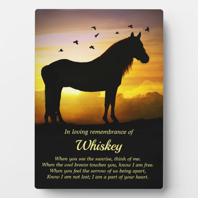 Horse Name Tribute Spiritual Poem Memorial Plaque (Front)