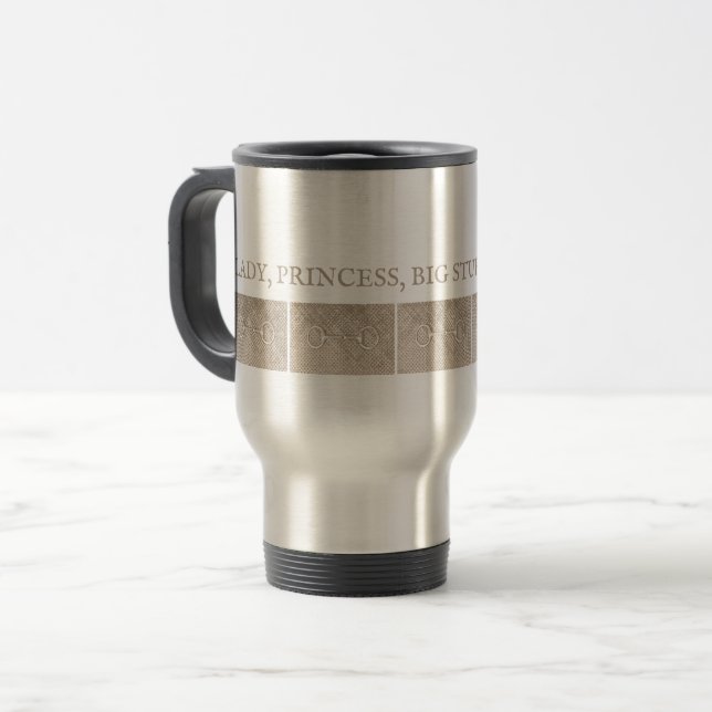 Horse Names Equestrian Bits Barn Farmhouse Unique Travel Mug (Front Left)