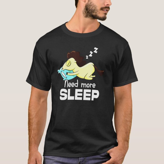 Horse Napping Equestrian Lazy Bedtime T-Shirt (Front)