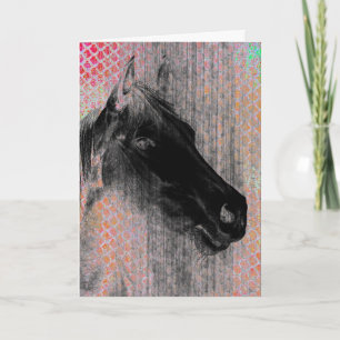 Horse Negative Colourful Birthday Card