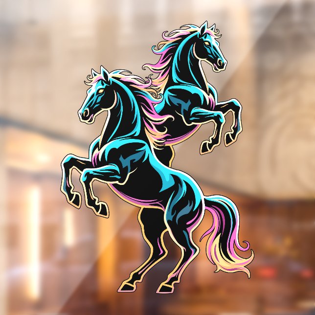 Horse Neon Light Glitch Retro Style (Sheet 2)
