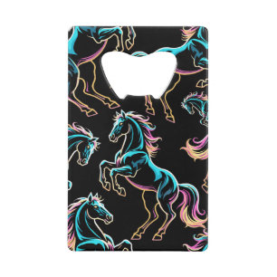 Horse Neon Light Glitch Retro Style
