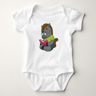 Horse Nerd Book Glasses Baby Bodysuit