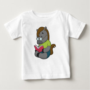 Horse Nerd Book Glasses Baby T-Shirt