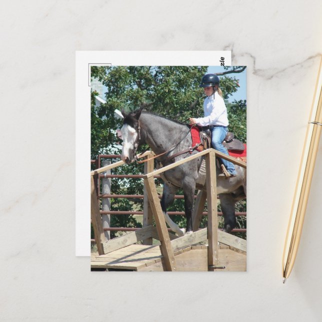 Horse on a Bridge Trail Class County Fair Postcard (Front/Back In Situ)