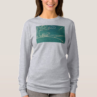Horse on a Hill Ladies athletic Long Sleeve Tshirt