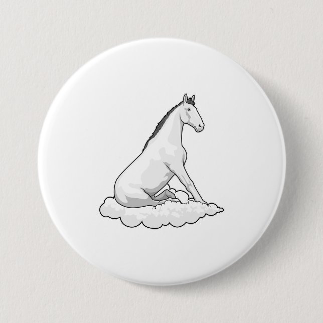 Horse on Cloud 7.5 Cm Round Badge (Front)
