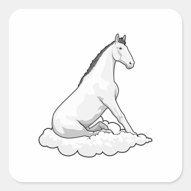 Horse on Cloud Square Sticker (Front)