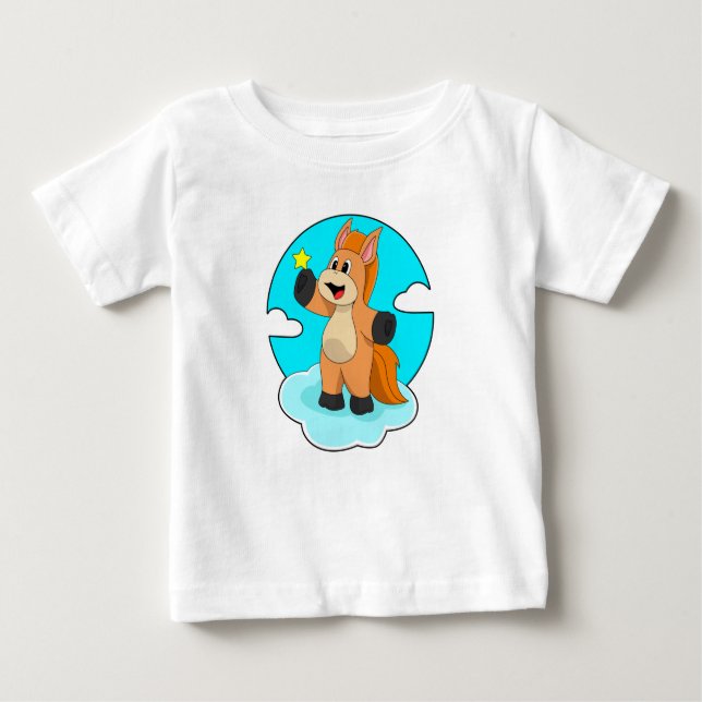 Horse on Clouds Baby T-Shirt (Front)