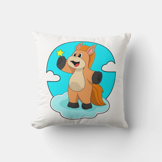 Horse on Clouds Cushion (Front)