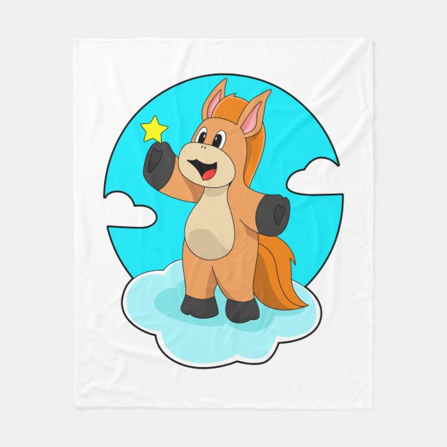 Horse on Clouds Fleece Blanket (Front)