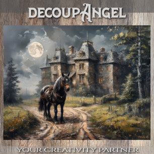 Horse on Country Road - Decoupage - Tissue Paper