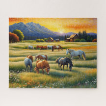 Horse on Farm Wildflower Meadow
