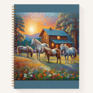 Horse on Farm Wildflower Meadow Notebook