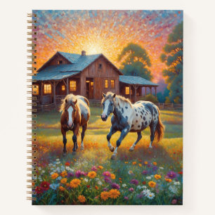 Horse on Farm Wildflower Meadow Notebook