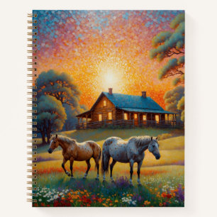 Horse on Farm Wildflower Meadow Notebook