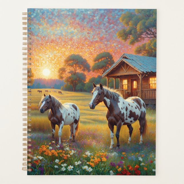 Horse on Farm Wildflower Meadow Planner (Front)