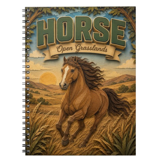 Horse Open Grasslands POPCUT Notebook (Front)