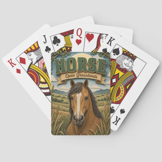 Horse Open Grasslands POPCUT Playing Cards (Back)