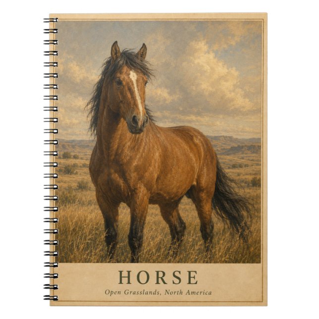 Horse Open Grasslands VINTAGE Notebook (Front)