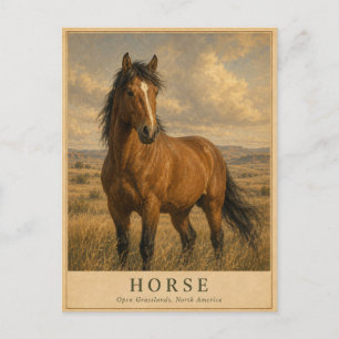 Horse Open Grasslands VINTAGE Postcard