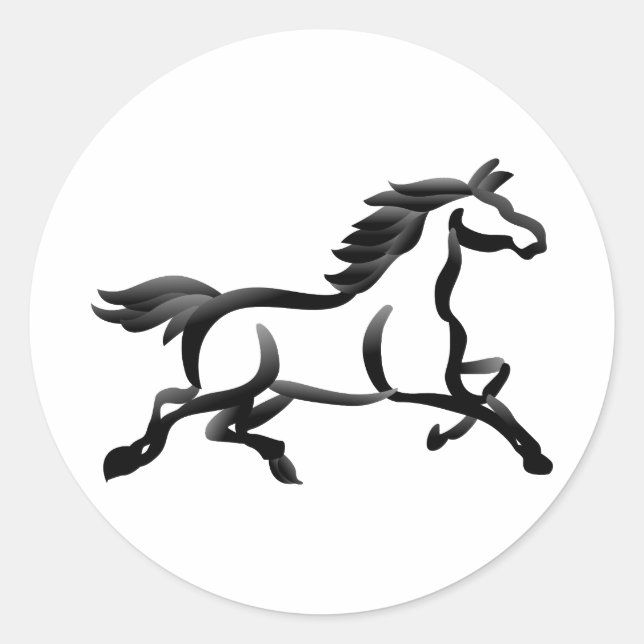 Horse Outline Classic Round Sticker (Front)