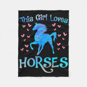 Horse Owner This Girl Loves Horses Equestrian Ride Fleece Blanket