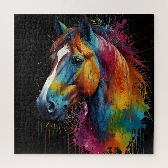 Horse painted design difficult  jigsaw puzzle (Vertical)