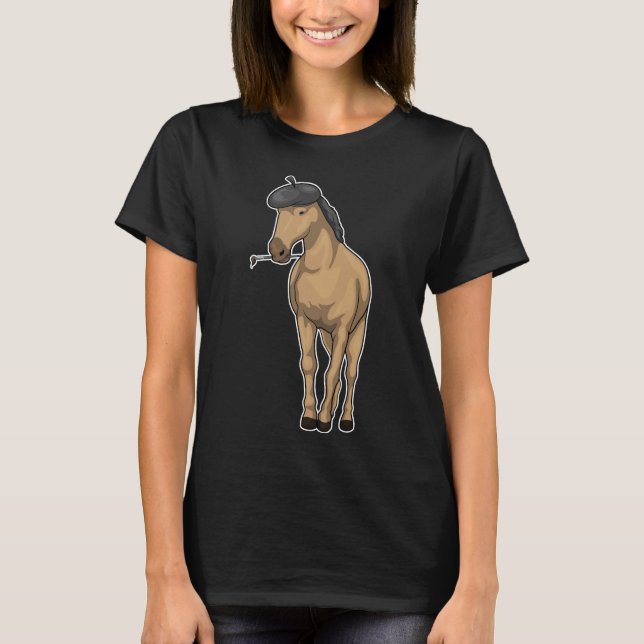 Horse Painter Paint brush T-Shirt (Front)