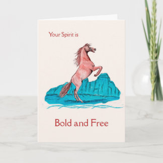 Horse Painting Bold and Free Encouragement Card