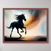 horse painting silhouette fog smoke wildlife fauna